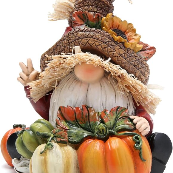 Fall Thanksgiving Pumpkin Gnomes Decorations Handmade Swedish Tomte Elf for Fall - Picture 1 of 7
